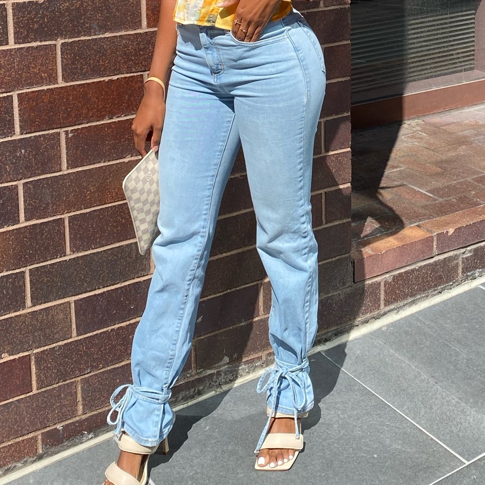 High Waisted Tie Jeans